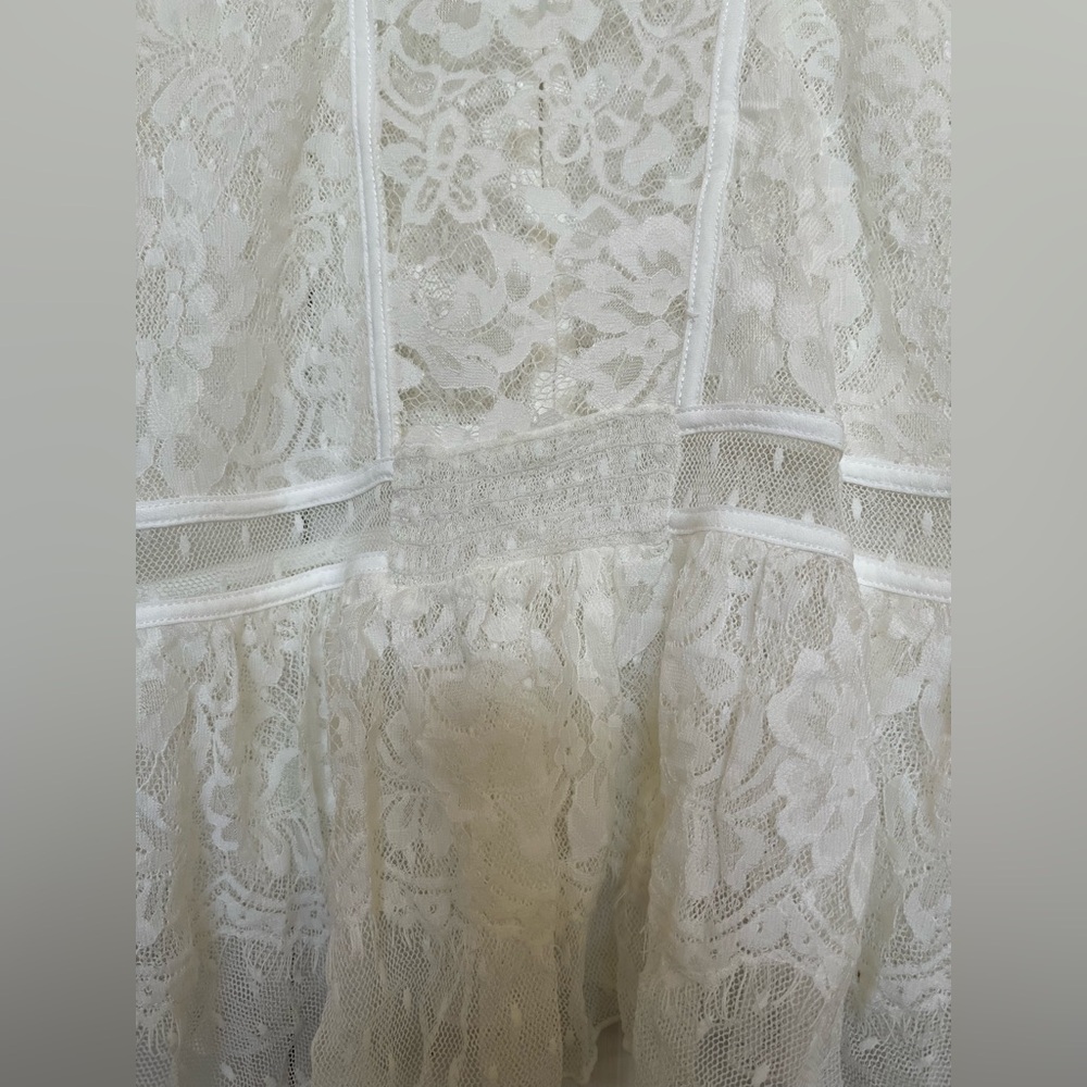 Free People White Lace Long Sleeve Top - Picture 8 of 8